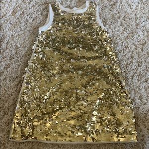 Girls (8/9) gold sequence dress